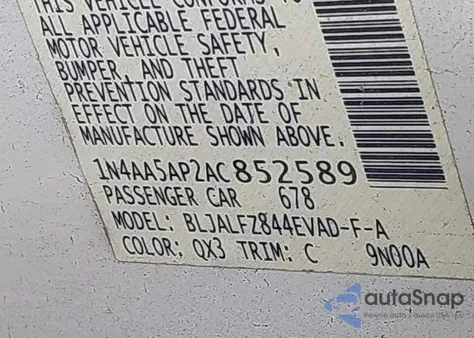 2010 Nissan Maxima 3.5 Sv from USA, damaged, VIN 1N4AA5AP2AC852589